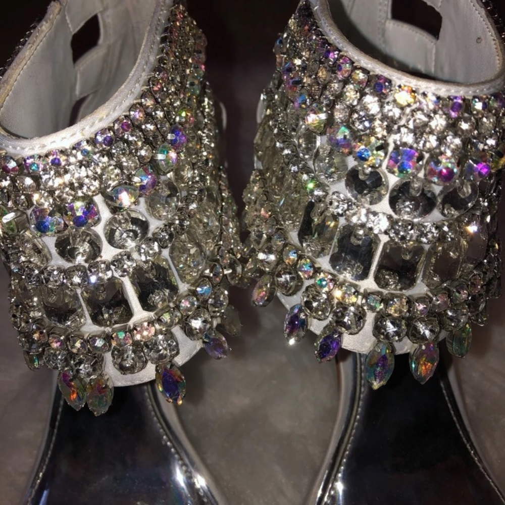 Gianni Bini white bling heels!
